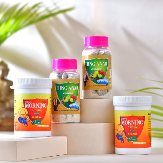 Hing Anar Ayurvedic Digestive Goli + Morning Fresh Plus Churna Combo | Gas, Acidity, Indigestion & Constipation Relief | Hing Goli & Ayurvedic Churna for Daily Digestion