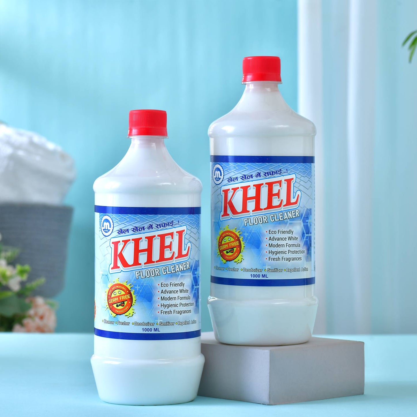 KHEL Floor Cleaner Liquid – Eco Friendly Multipurpose Floor Cleaning Solution with Fresh Fragrance | Hygienic Germ Protection for Tiles, Marble & Kitchen Floors | 1L Each (Pack of 4)