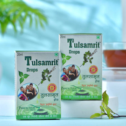 Tulsamrit Panch Tulsi Drops | Natural Tulsi Extract Drops | Supports Immunity, Respiratory Health & Daily Wellness | Pack of 2x20ml