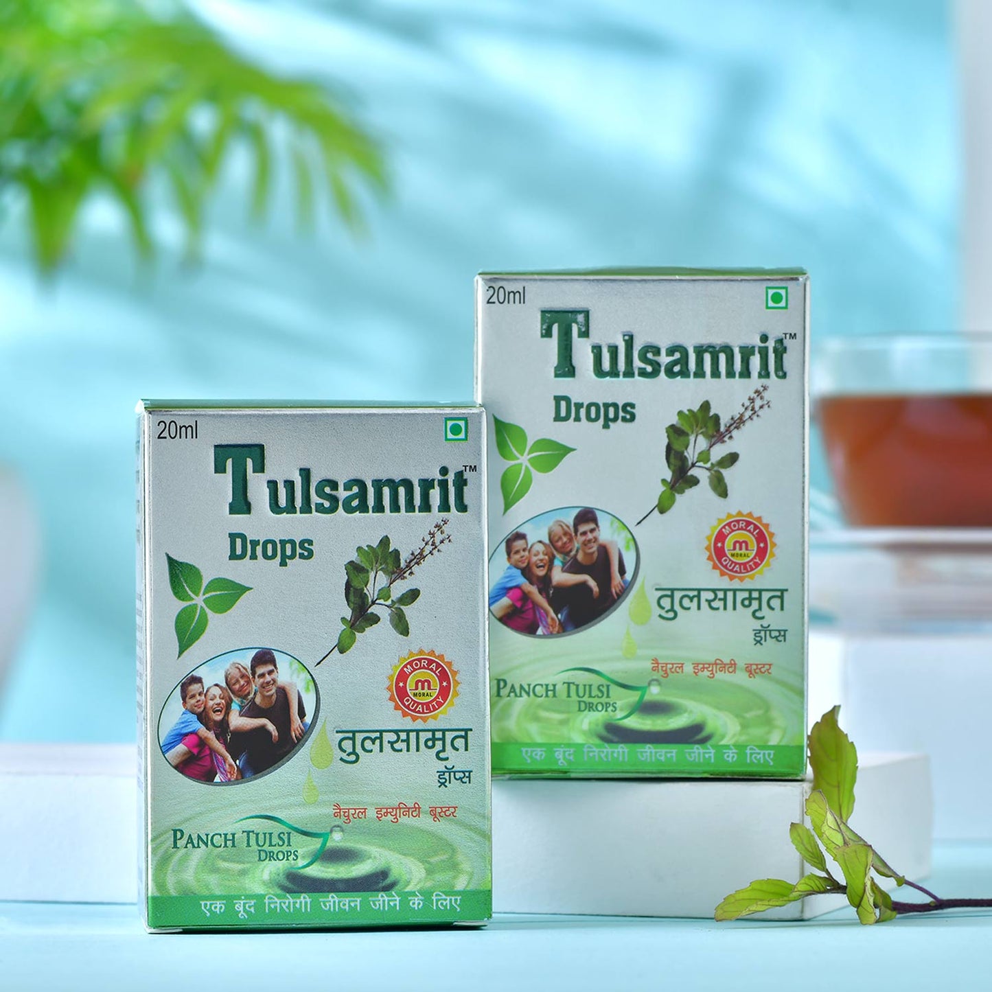 Tulsamrit Panch Tulsi Drops | Natural Tulsi Extract Drops | Supports Immunity, Respiratory Health & Daily Wellness | Pack of 2x20ml