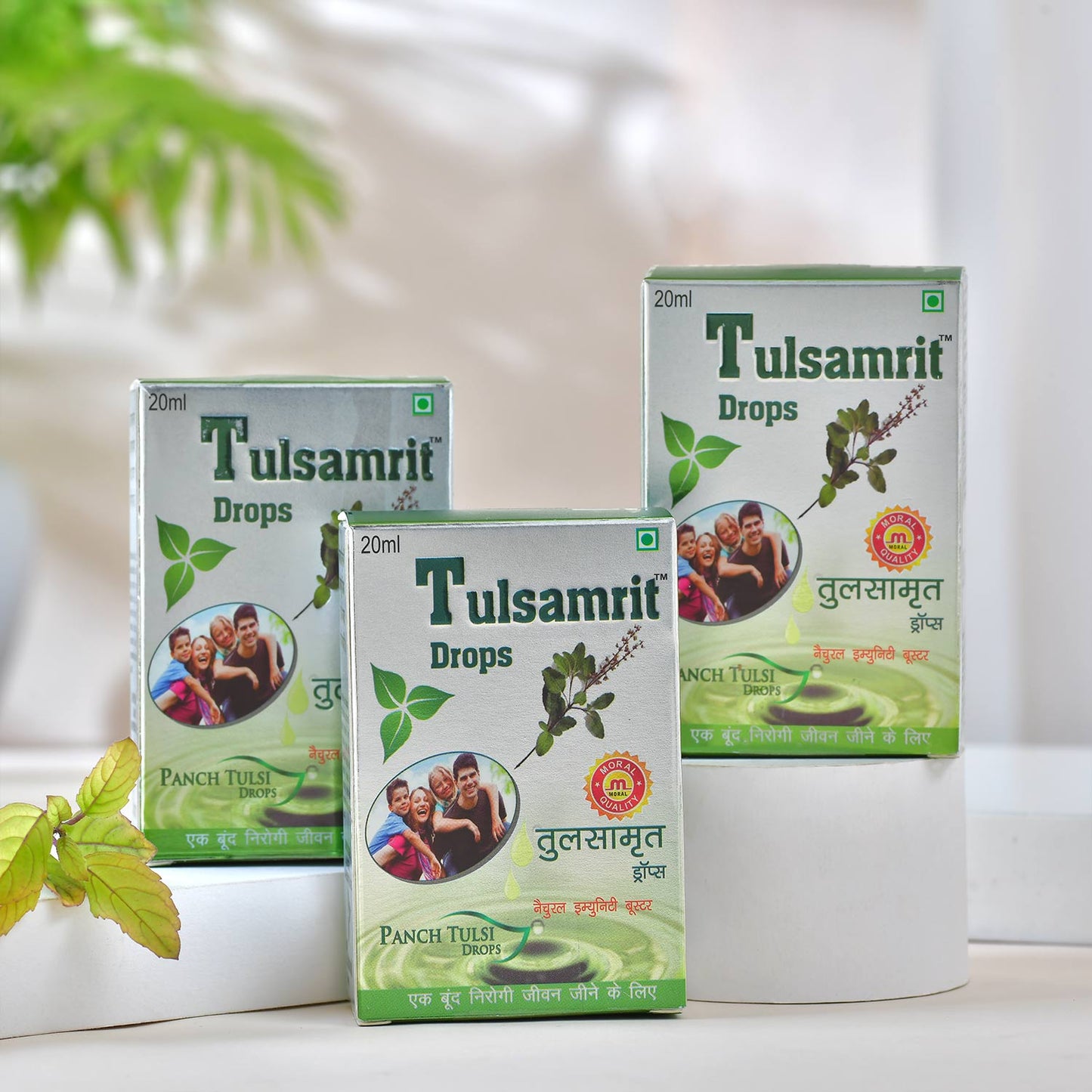 Tulsamrit Panch Tulsi Drops | Natural Tulsi Extract Drops | Supports Immunity, Respiratory Health & Daily Wellness | Pack of 2x20ml