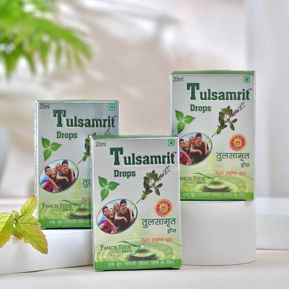 Tulsamrit Panch Tulsi Drops | Natural Tulsi Extract Drops | Supports Immunity, Respiratory Health & Daily Wellness | Pack of 2x20ml