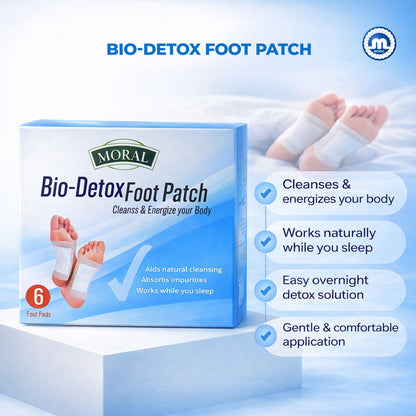 Bio-Detox Foot Patch | Overnight Cleansing Foot Pads for Relaxation & Wellness | Easy to Use Detox Foot Pads | Natural Ingredients for Sleep Aid | Pain Relief |Pack of 6 Pads