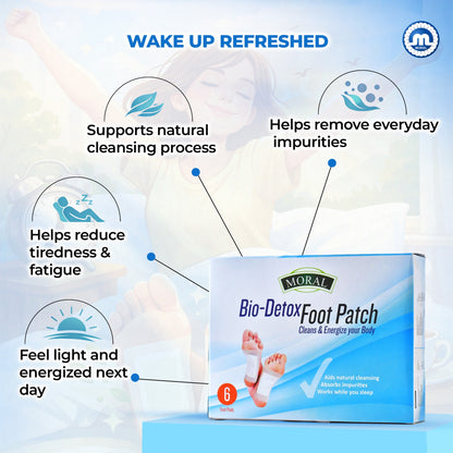 Bio-Detox Foot Patch | Overnight Cleansing Foot Pads for Relaxation & Wellness | Easy to Use Detox Foot Pads | Natural Ingredients for Sleep Aid | Pain Relief |Pack of 6 Pads